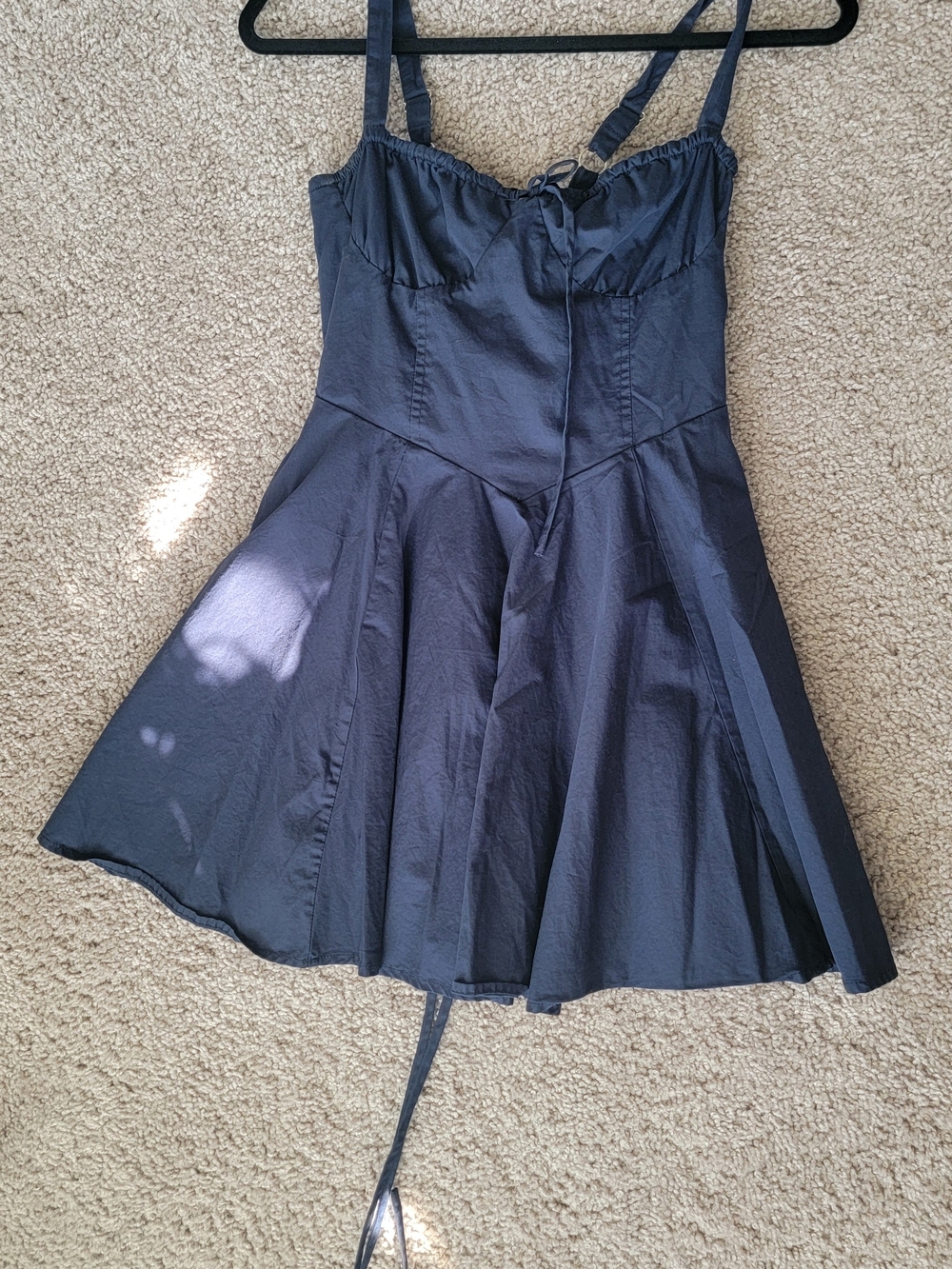 Women’s Navy Fit-and-Flare Dress with Adjustable Straps